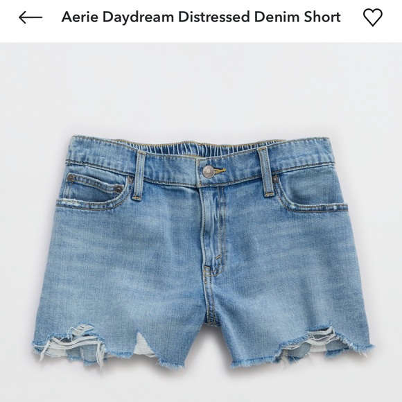 Aerie Light Blue Distressed Jean Shorts - Picture 1 of 5
